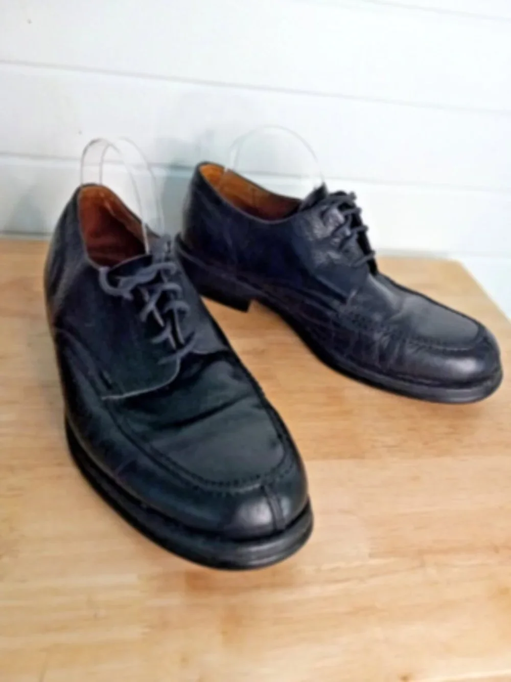 Vineyard Black Leather Apron Toe Oxford Dress Shoes Mens 13D Made in Brazil